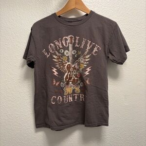 Long live 90’s country floral T-shirt women’s Size Small grey floral graphic Tee